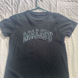 Brandy Melville Green Shirt with Malibu Print